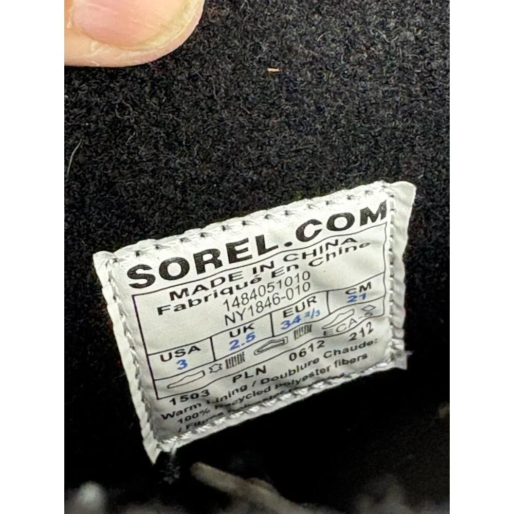 Sorel Chipahko Blue Suede Gray Felt Boots Size 3 Winter Warm Outdoor Activewear